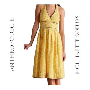 1016. ANTHROPOLOGIE MOULINEETE SOURES HALTER‎ DRESS SIZE 2